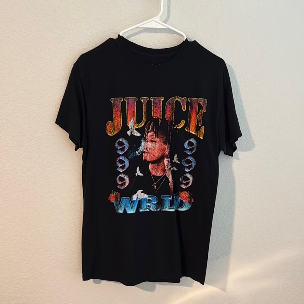 Black Graphic T-Shirt with Colorful Print